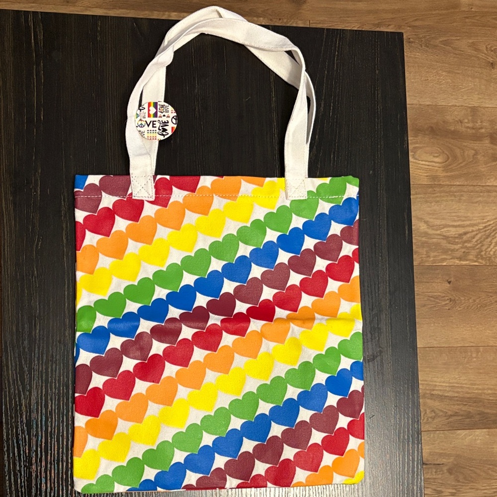Colorful Heart Pattern Tote Bag